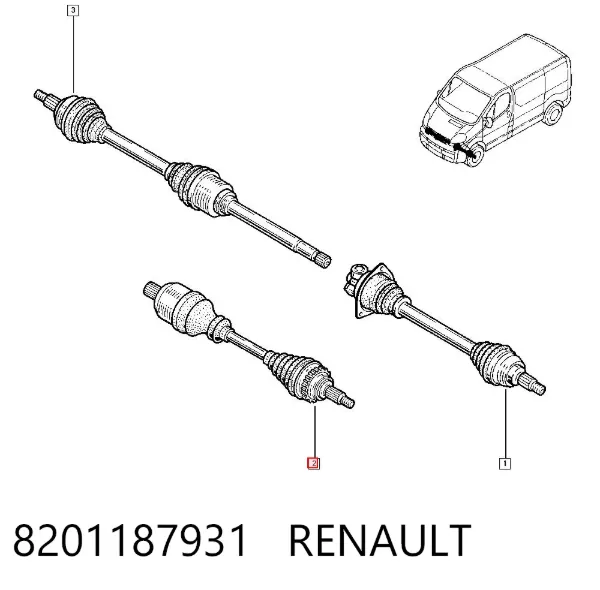 Ліва піввісь 8201187931 Renault (RVI)
