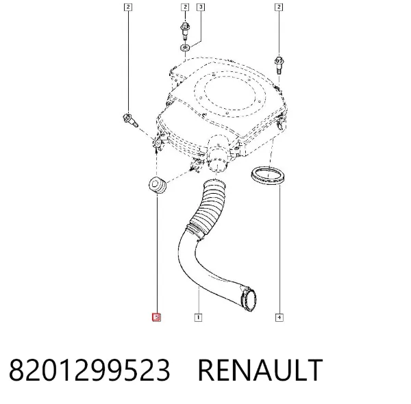 Подушка корпусу повітряного фільтра 8201299523 Renault (RVI)