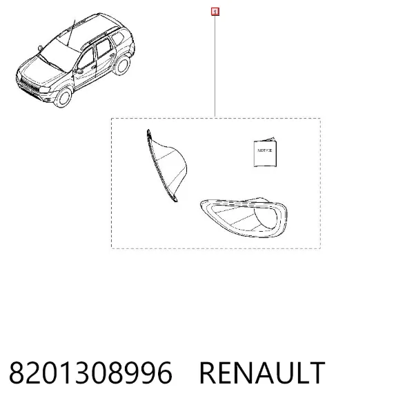 Обід (окантовка) фари протитуманної 8201308996 Renault (RVI)