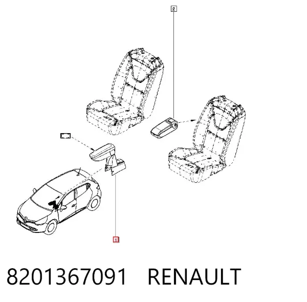 Підлокітник центральній консолі 8201367091 Renault (RVI)
