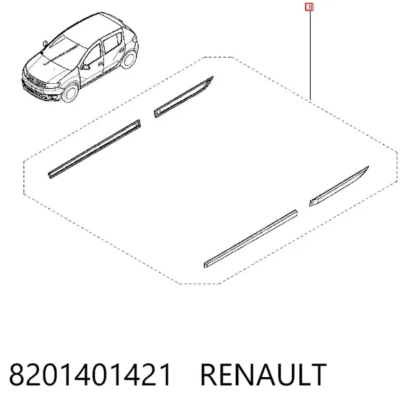 Молдинги дверей, комплект 8201401421 Renault (RVI)