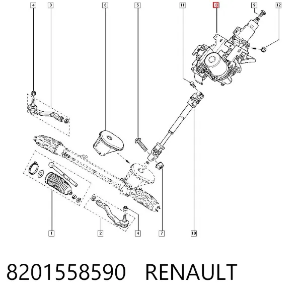 Рульова колонка 8201558590 Renault (RVI)