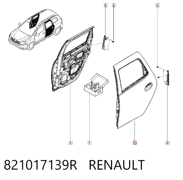 Двері задні, ліві 821017139R Renault (RVI)