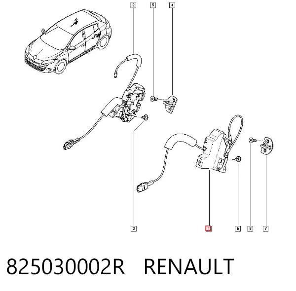 Замок задньої двері, лівої 825030002R Renault (RVI)