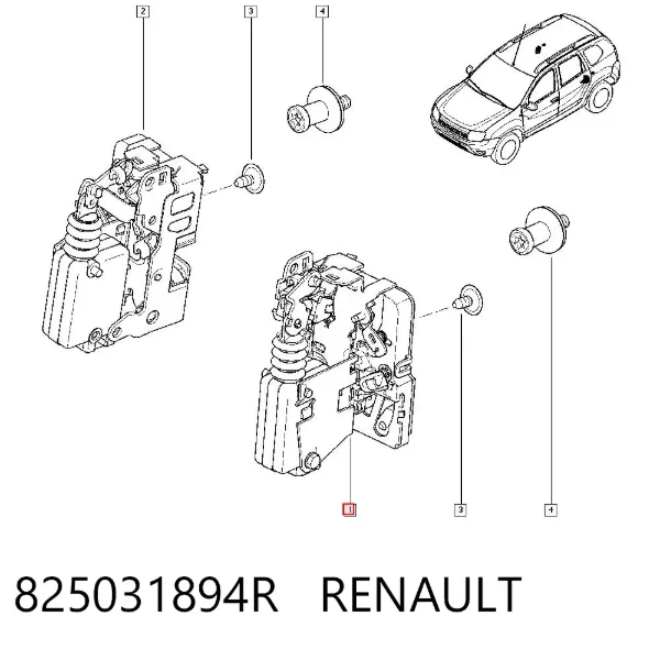Замок задньої двері, лівої 825031894R Renault (RVI)
