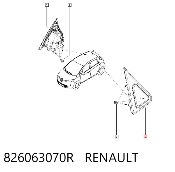 Ручка задньої двері зовнішня ліва 826063070R Renault (RVI)
