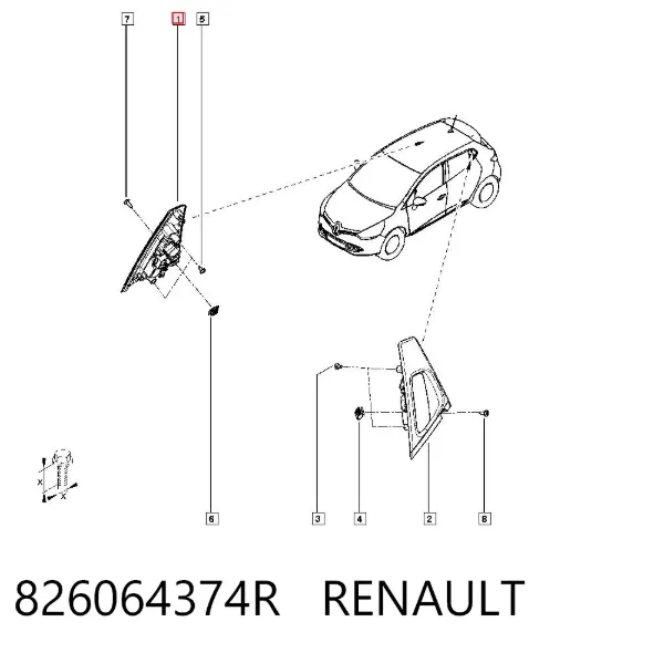 Тримач зовнішньої ручки дверей, задніх правих 826064374R Renault (RVI)