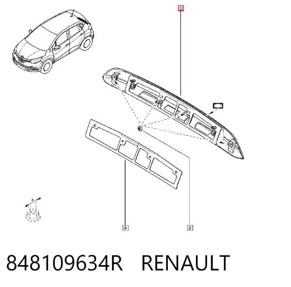 Накладка задньої 3-й/5-й двері 848109634R Renault (RVI)