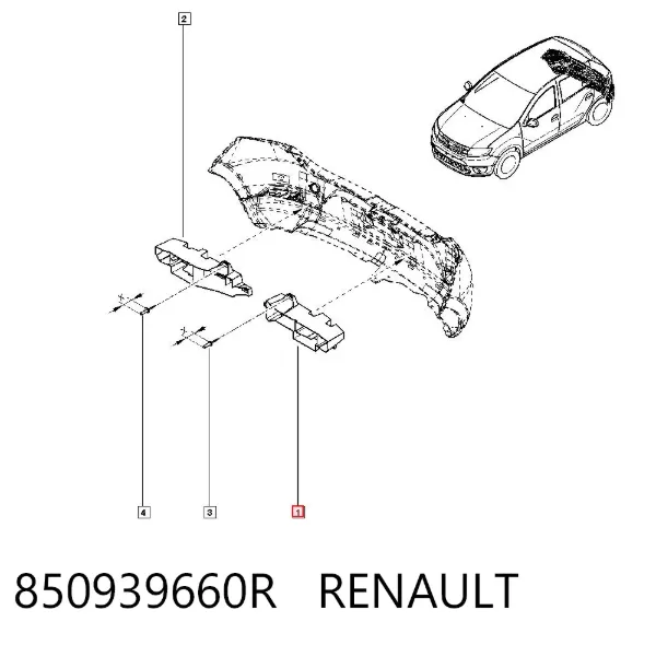 Абсорбер (наповнювач) бампера заднього 850939660R Renault (RVI)