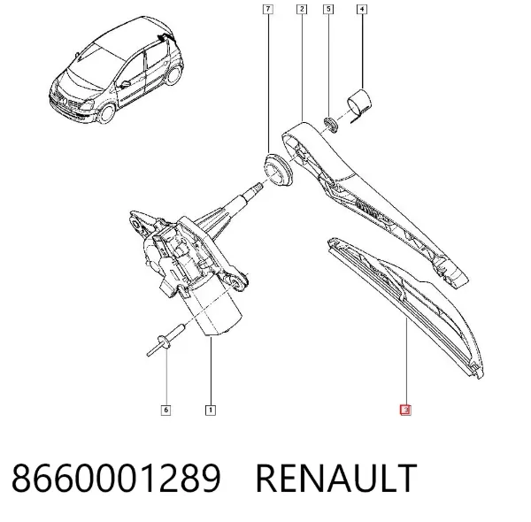 Задня щітка 8660001289 Renault (RVI)