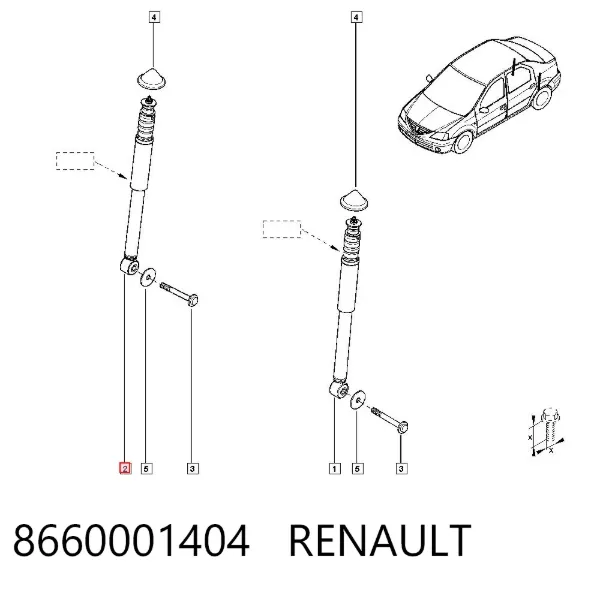 Амортизатор задній 8660001404 Renault (RVI)