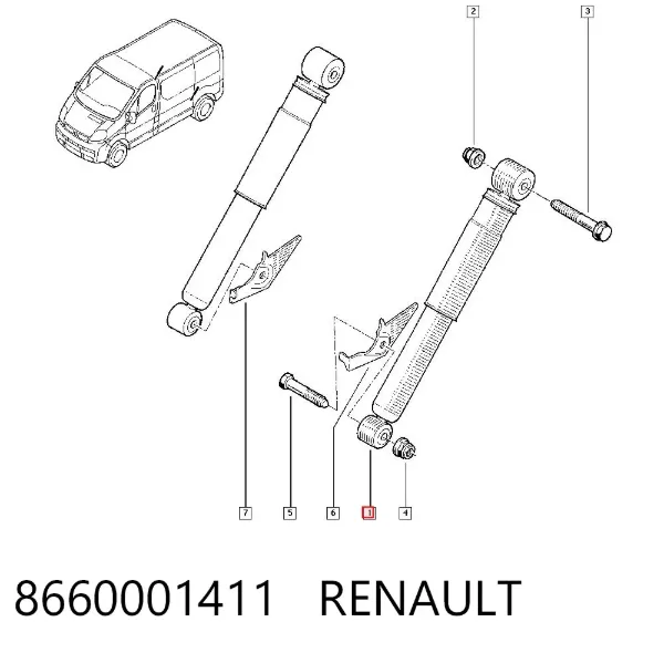 Амортизатор задній 8660001411 Renault (RVI)