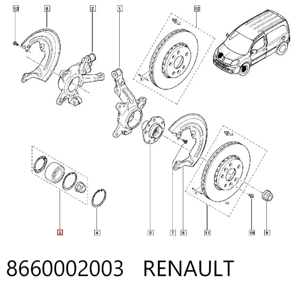 Підшипник ступиці 8660002003 Renault (RVI)