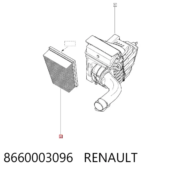 Повітряний фільтр 8660003096 Renault (RVI)