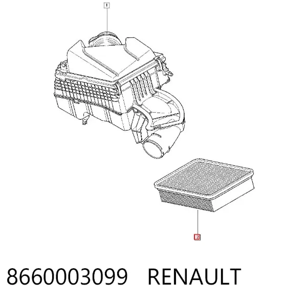 Повітряний фільтр 8660003099 Renault (RVI)