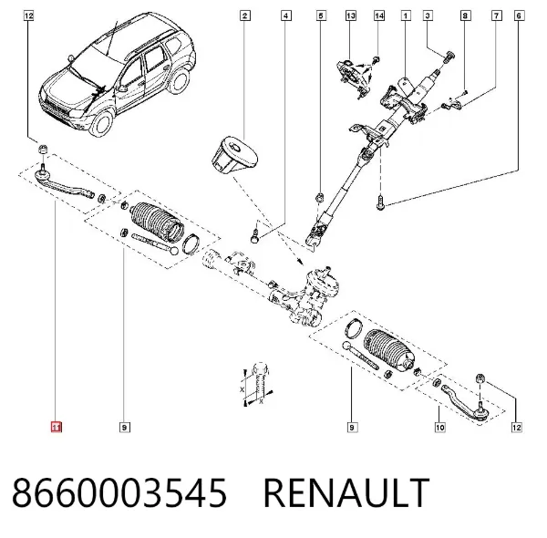 Рульовий наконечник 8660003545 Renault (RVI)