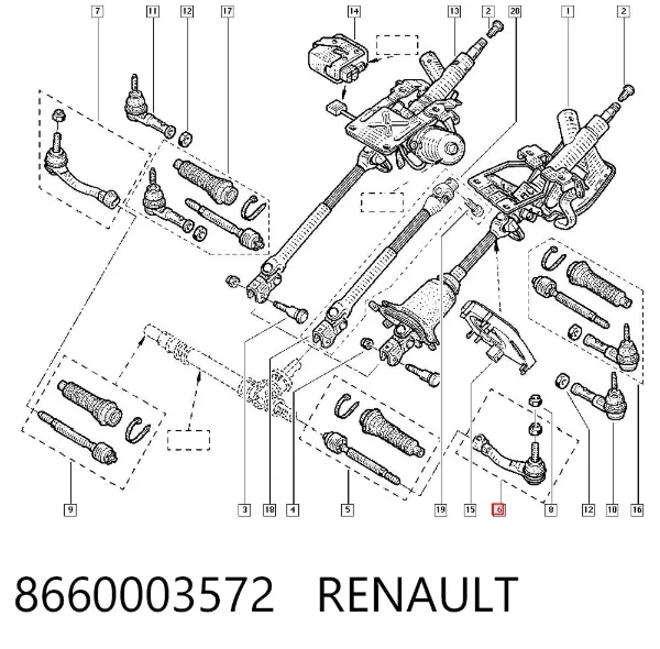Рульовий наконечник 8660003572 Renault (RVI)