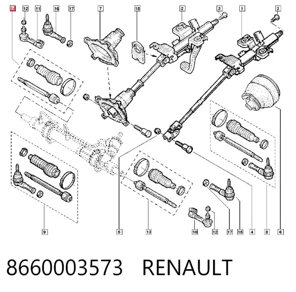Рульовий наконечник 8660003573 Renault (RVI)