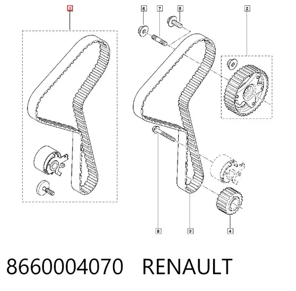 Комплект ГРМ 8660004070 Renault (RVI)
