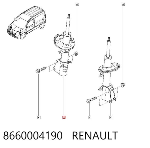 Амортизатор передній 8660004190 Renault (RVI)