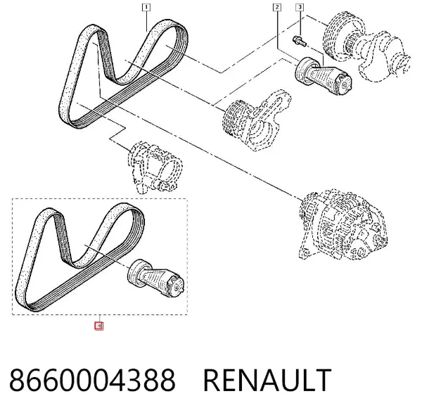 Ремінь приводний, агрегатів, комплект 8660004388 Renault (RVI)