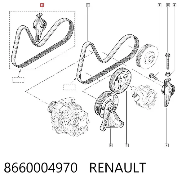 Ремінь приводний, агрегатів, комплект 8660004970 Renault (RVI)