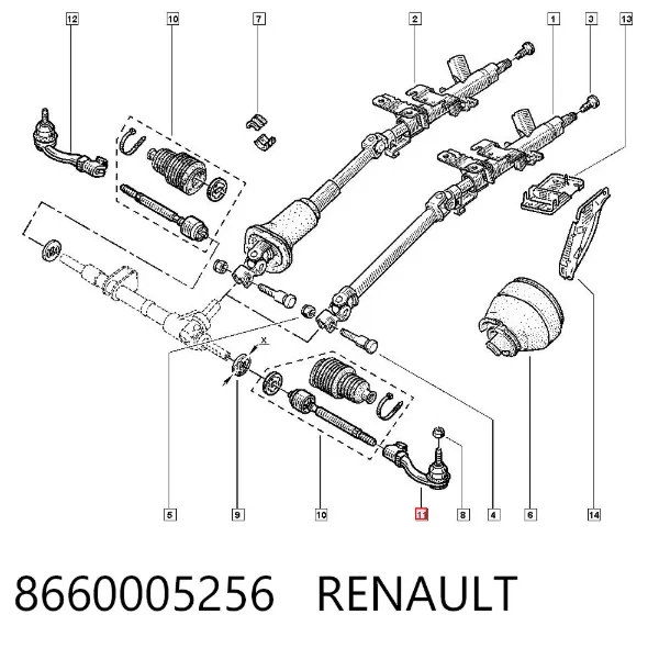 Рульовий наконечник 8660005256 Renault (RVI)