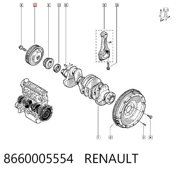 Шків колінвала 8660005554 Renault (RVI)
