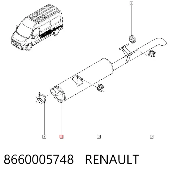 Глушник, задня частина 8660005748 Renault (RVI)