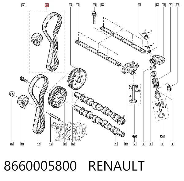 Комплект ГРМ 8660005800 Renault (RVI)