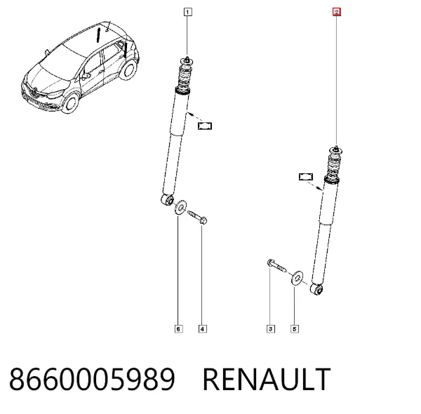 Амортизатор задній 8660005989 Renault (RVI)