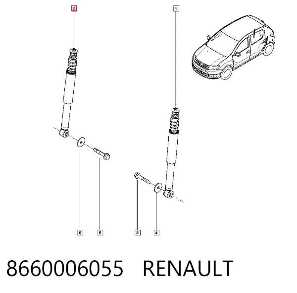 Амортизатор задній 8660006055 Renault (RVI)