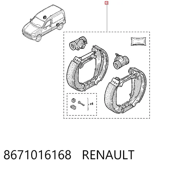 Колодки гальмові задні, барабанні 8671016168 Renault (RVI)
