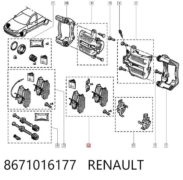 Передні тормозні колодки 8671016177 Renault (RVI)