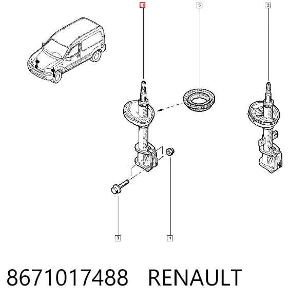 Амортизатор передній 8671017488 Renault (RVI)