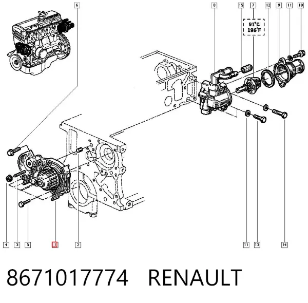 Помпа 8671017774 Renault (RVI)