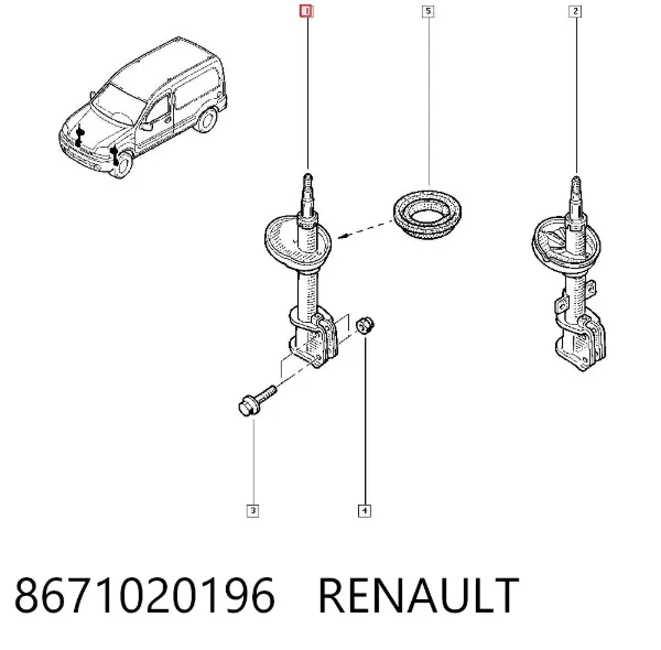 Амортизатор передній 8671020196 Renault (RVI)