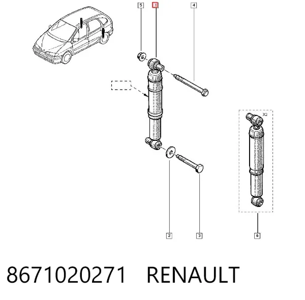 Амортизатор задній 8671020271 Renault (RVI)