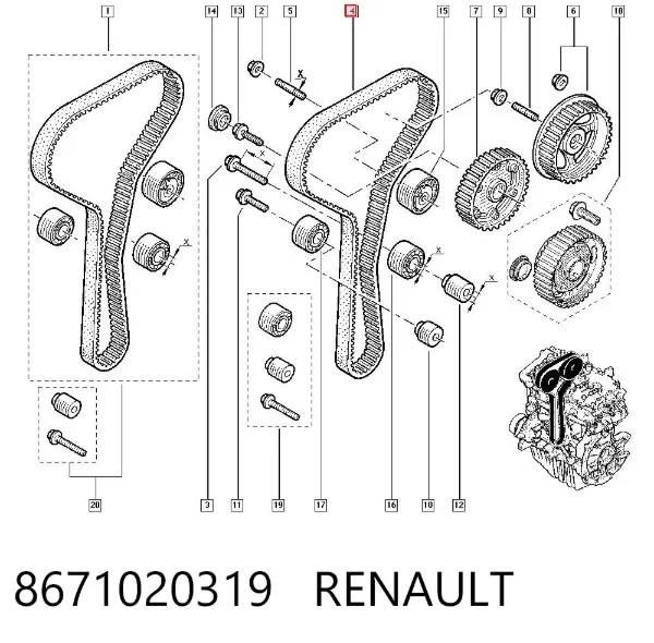 Комплект ГРМ 8671020319 Renault (RVI)
