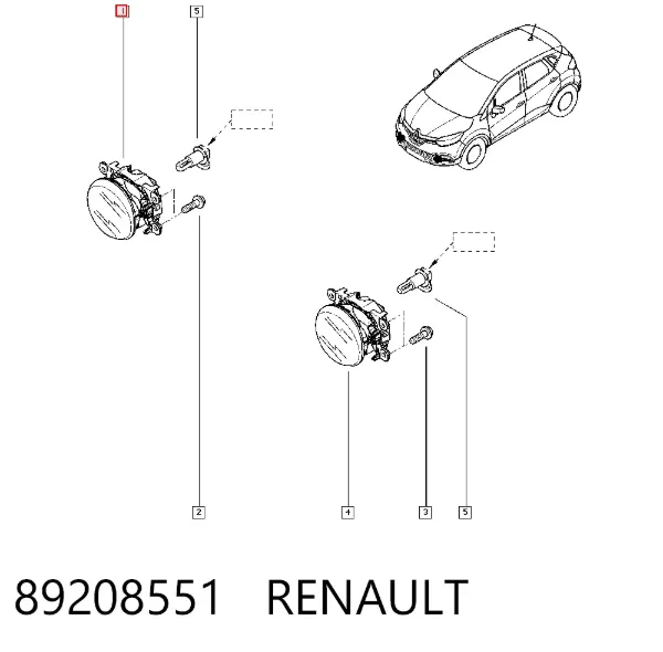 Фара протитуманна, права 89208551 Renault (RVI)