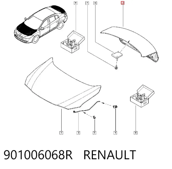 Кришка багажника 901006068R Renault (RVI)