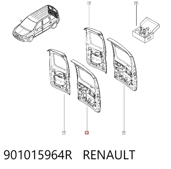 Двері задні, ліві 901015964R Renault (RVI)