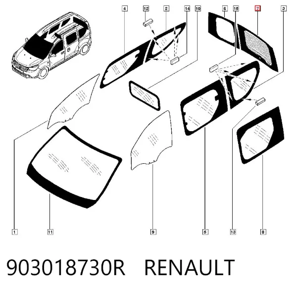 Скло багажної двостулкової двері, лівої ST503275 Starglass