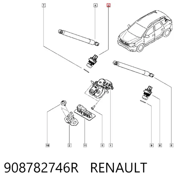 Буфер-відбійник 5-ї двері/ кришки багажника 908782746R Renault (RVI)