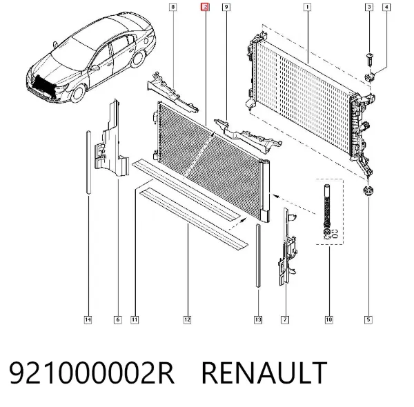 Радіатор кондиціонера 921000002R Renault (RVI)