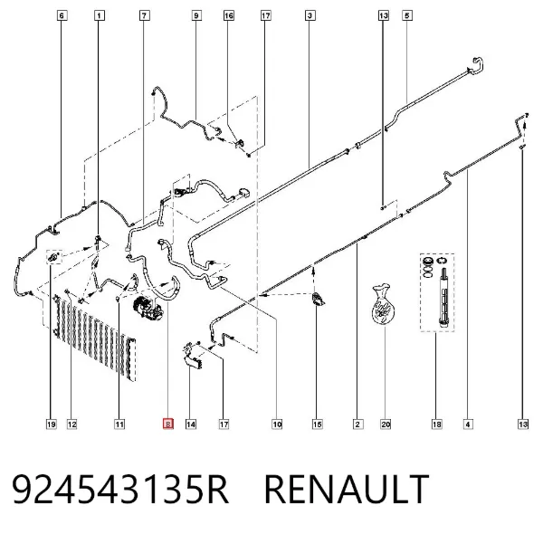 Шланг кондиціонера, від осушувача до компресора 924543135R Renault (RVI)