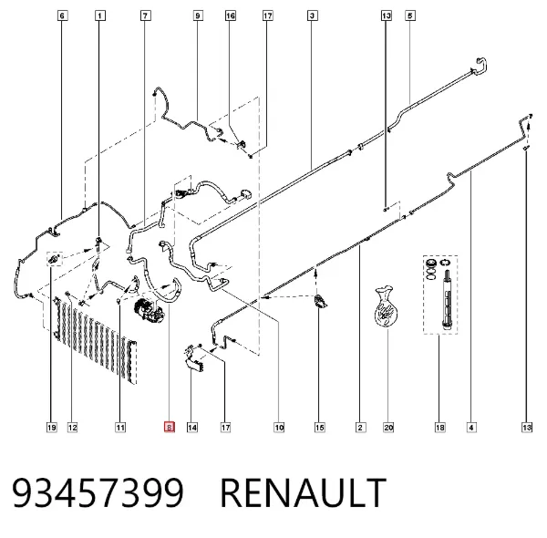 Шланг кондиціонера, від осушувача до компресора 93457399 Renault (RVI)