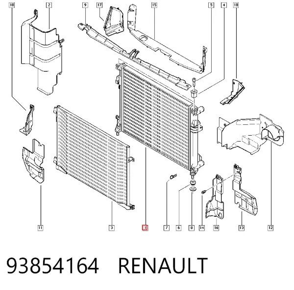 Радіатор 93854164 Renault (RVI)