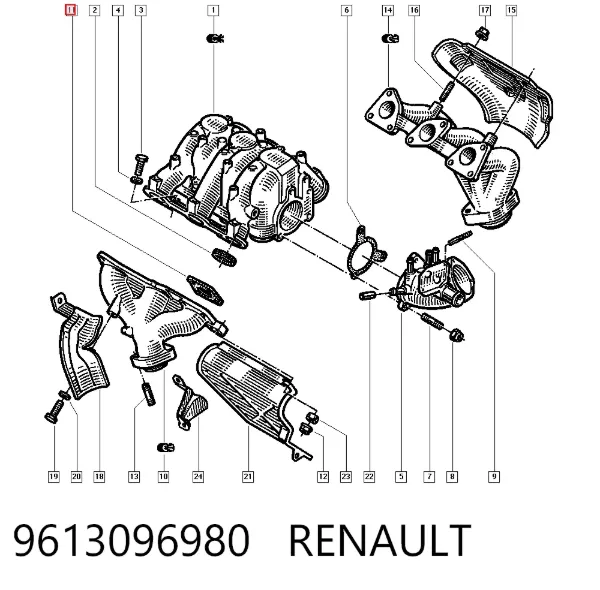 Прокладка колектора Renault Safrane I