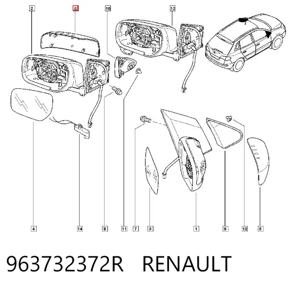 Повторювач повороту на крилі 963732372R Renault (RVI)